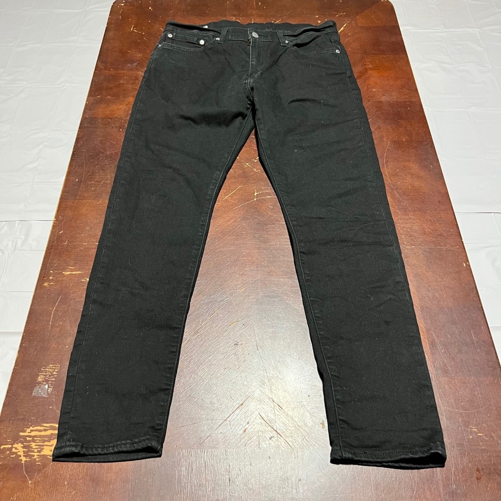 Levis Premium 512 Slim Taper Mens Big "E" Black Denim Jeans 33x30 28833-0013